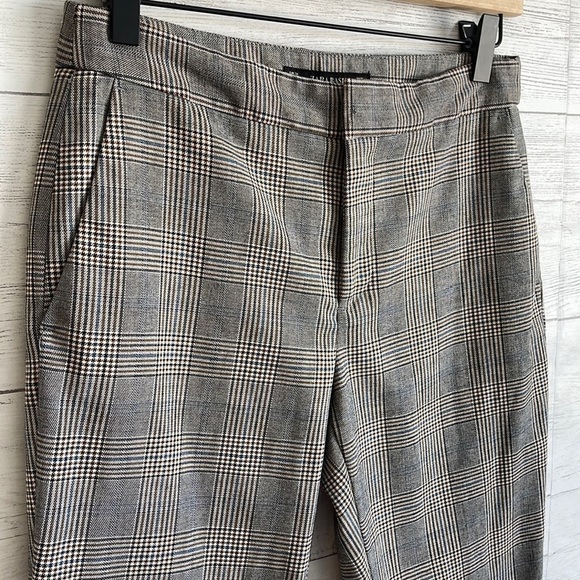 Zara Plaid Checked Mid Rise Pants l SIZE 02 - Picture 3 of 7